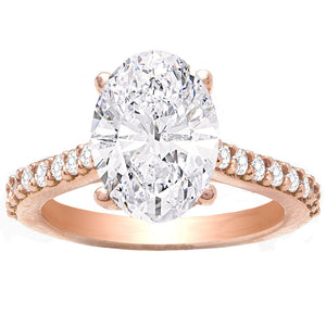 Kendalia Hidden Halo Engagement Ring in 14K Rose Gold; 0.30 ctw